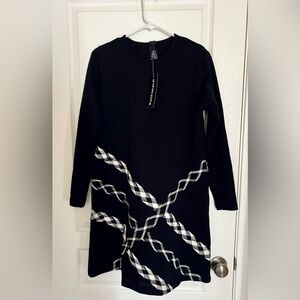 Vintage Andrea Jovine Wool Dress with Geometric Pattern